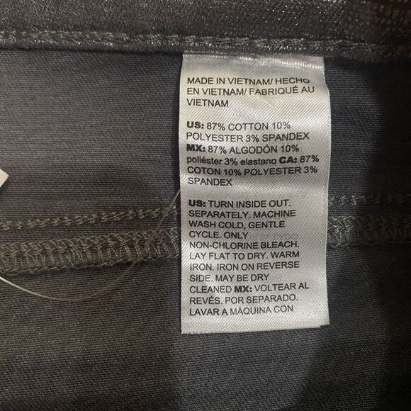 Chicos Size 3 16 Womens So Slimming Girlfriend Coated Silver Gator Ankle Jeans - Picture 14 of 14